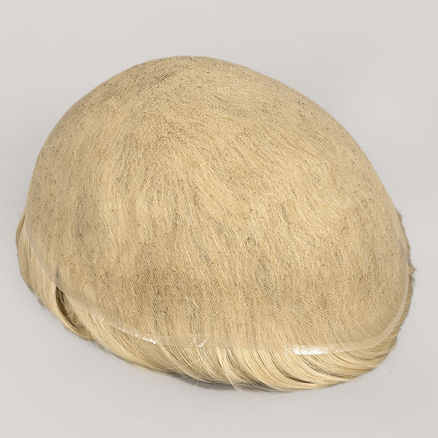 Human Hair Full French Lace Base White Color #60 Toupee For Men