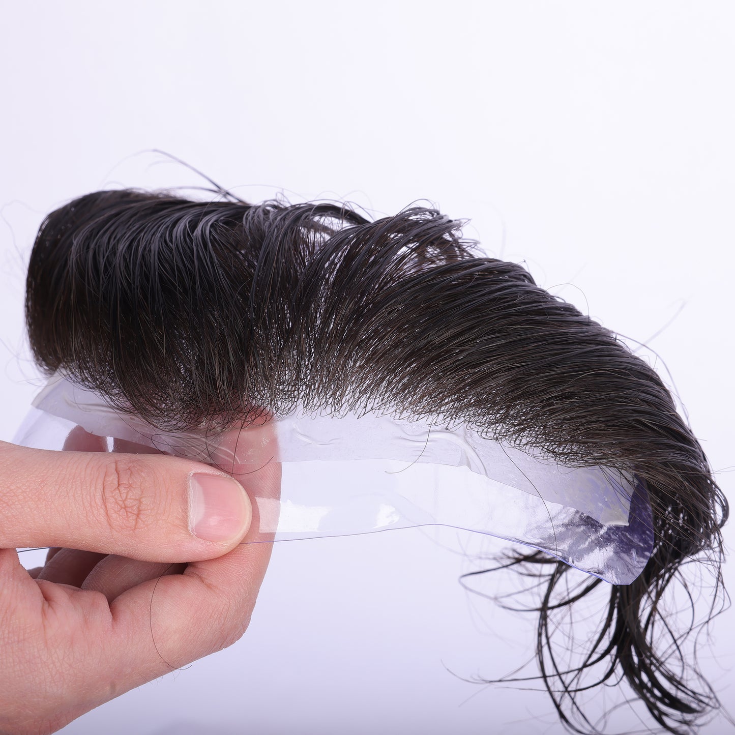 100% Human Hair Super Soft V-loop Thin Skin PU Base Hairpiece Topper
