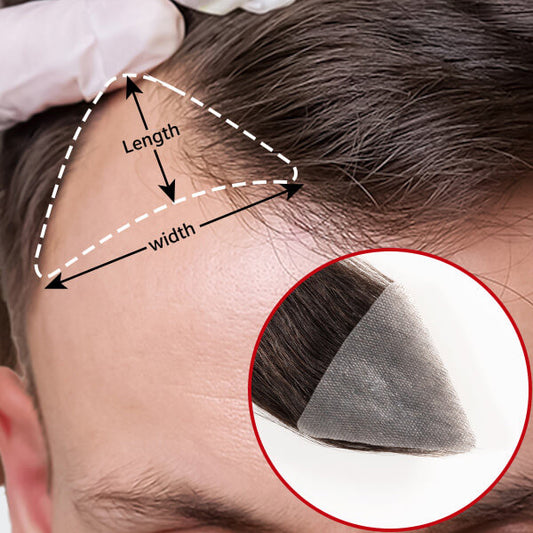 Temple Patch (2 Pieces) - 100% Human Hair Super Soft V-loop Thin Skin PU Base