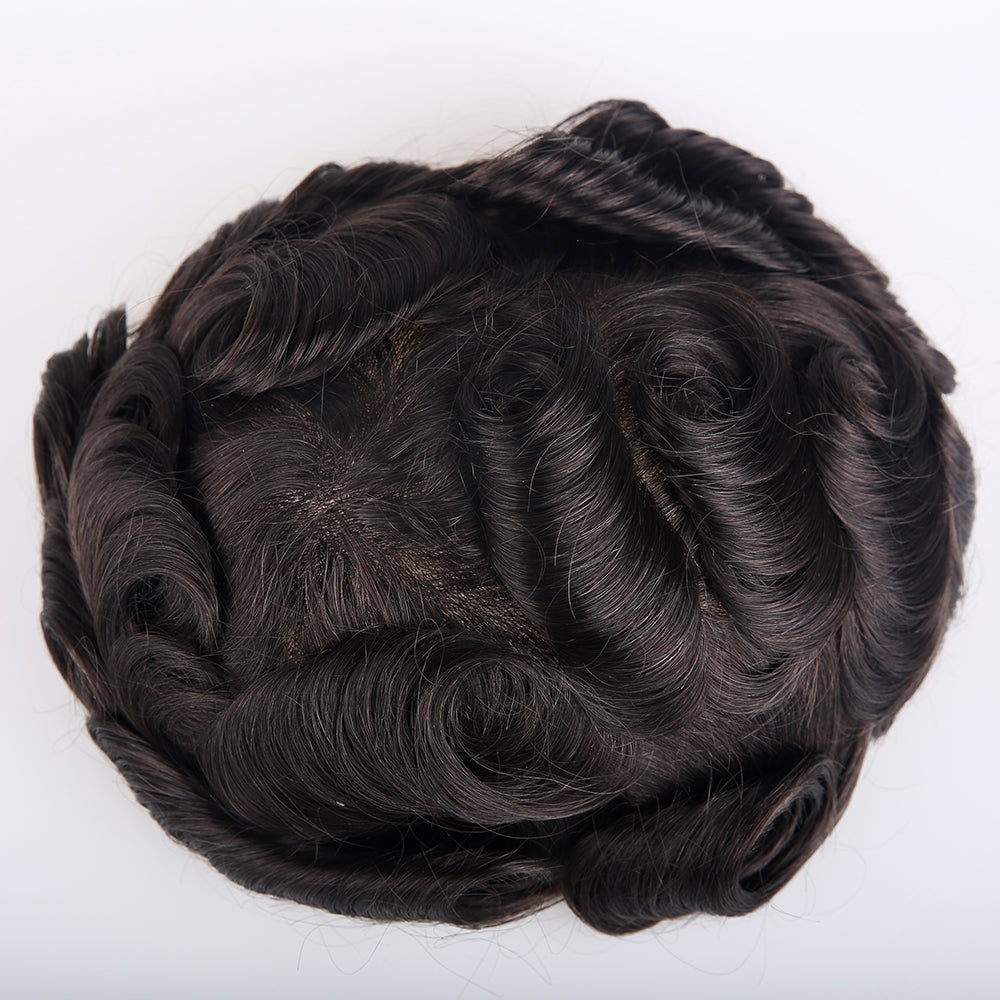 Human Hair Lace Front With Thin Skin Hair Systems For Men