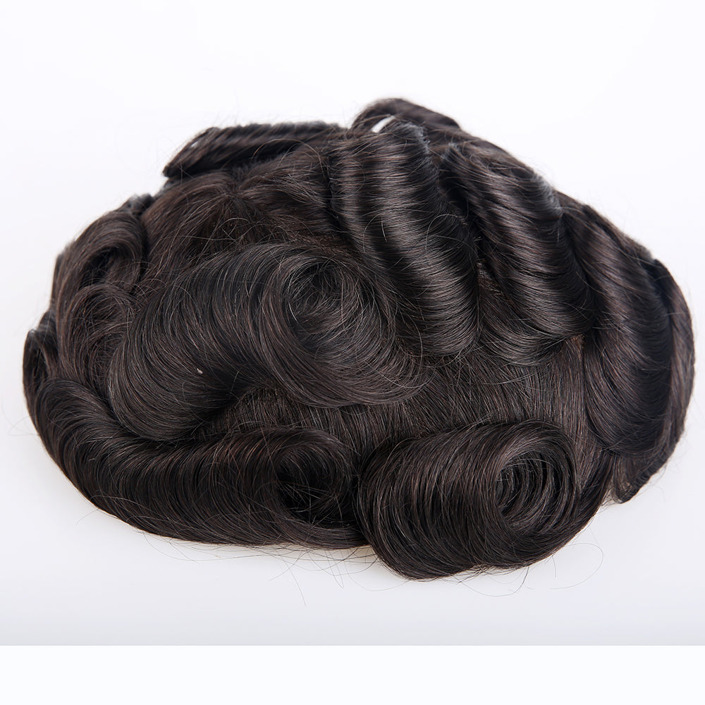 Human Hair Lace Front With Thin Skin Hair Systems For Men
