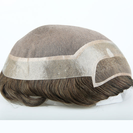 Human Hair Mono Top Men Wigs