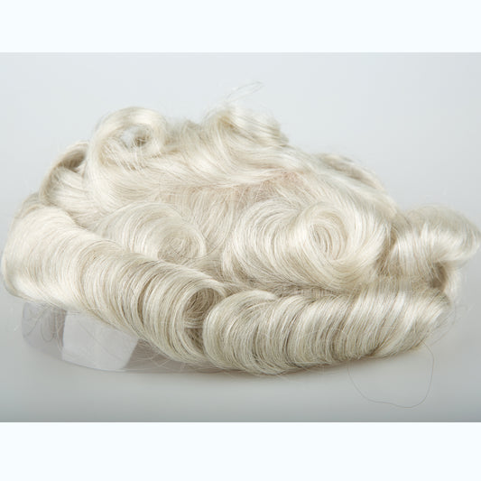 European Hair Mono Top PU Around Lace Front Men Toupees