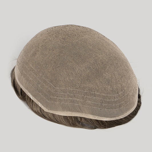 Human Hair Full Lace Toupee Mens Hair Systems #5