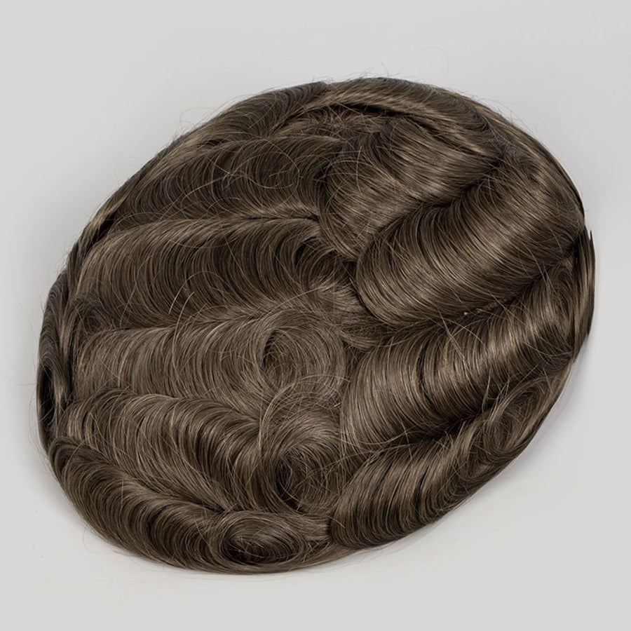 Human Hair Full Lace Toupee Mens Hair Systems #5