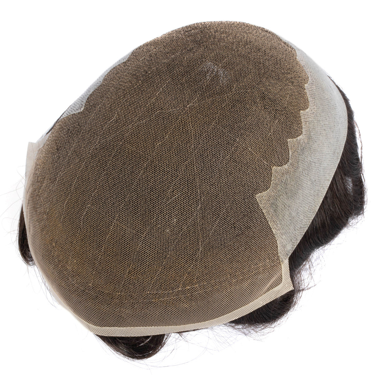 European Hair Dark Brown French Lace With Clear PU Toupee For Men