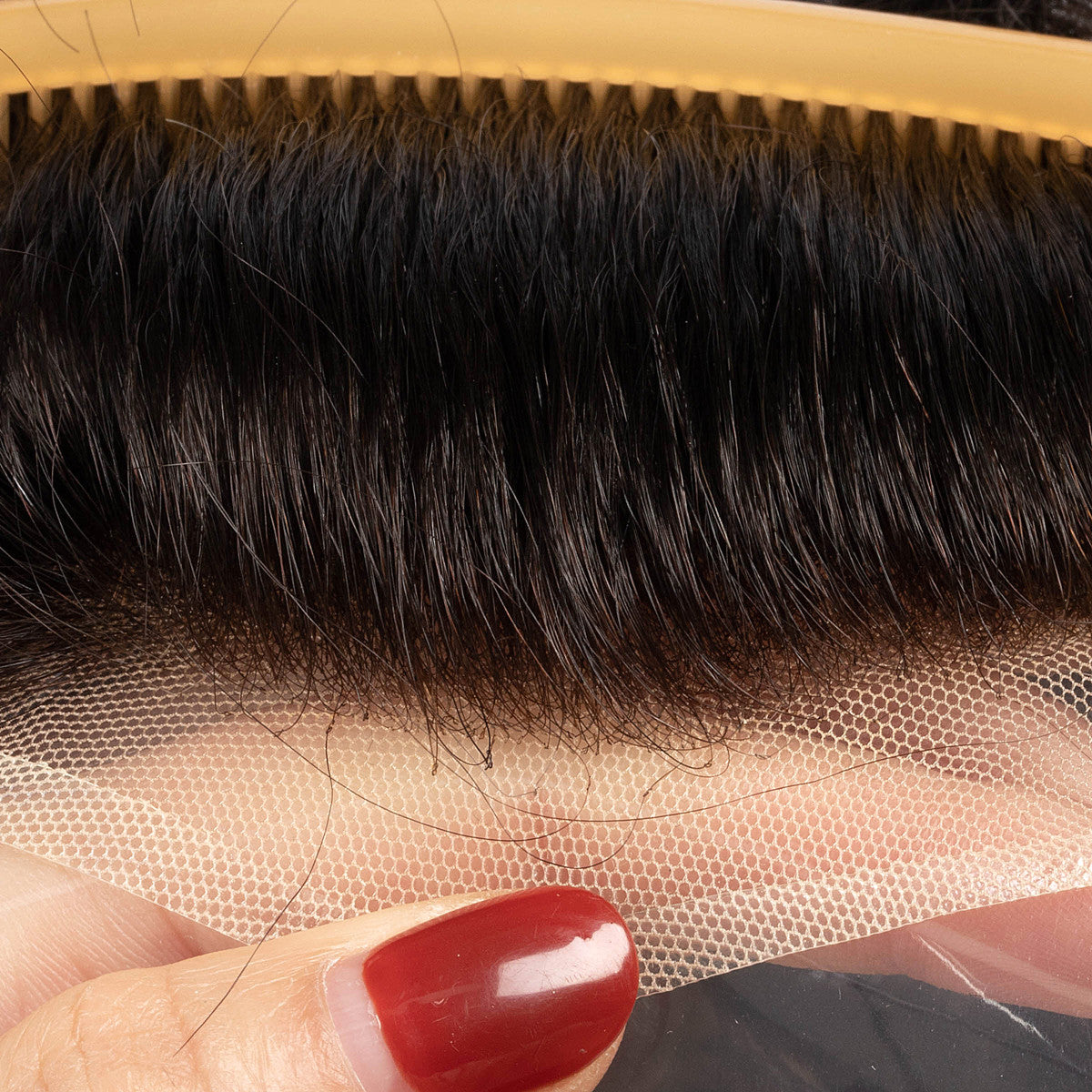 European Hair #1B French Lace With Clear PU Toupee For Men