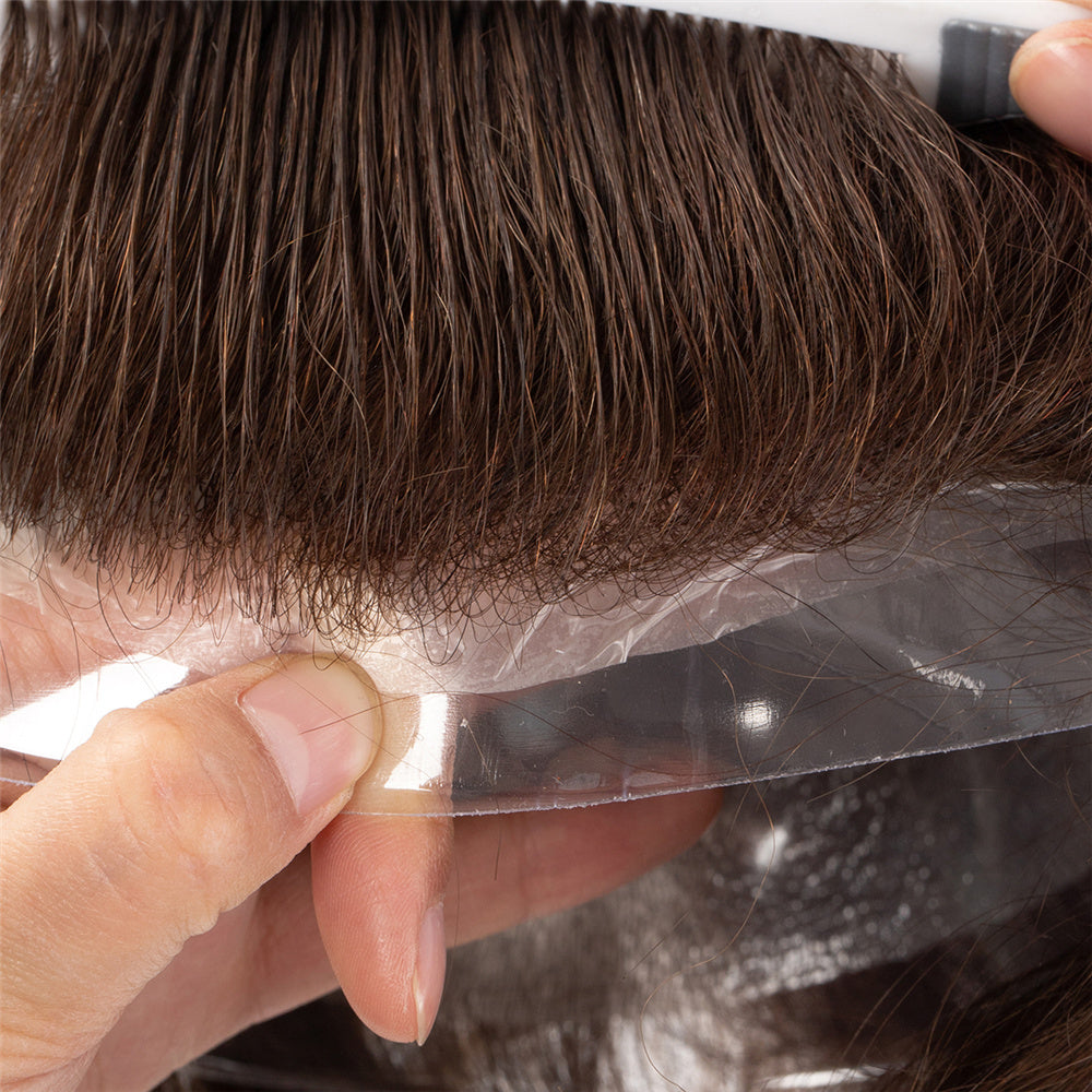 Custom Order- Thin Skin V-loop Medium Brown Color Hair System