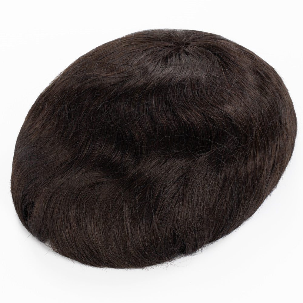 Human Hair Natural Color Full French Lace Hair Pieces