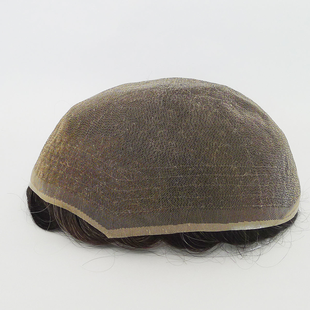 Human Hair Full Lace Toupee Natural Color With 20% Grey Hair System