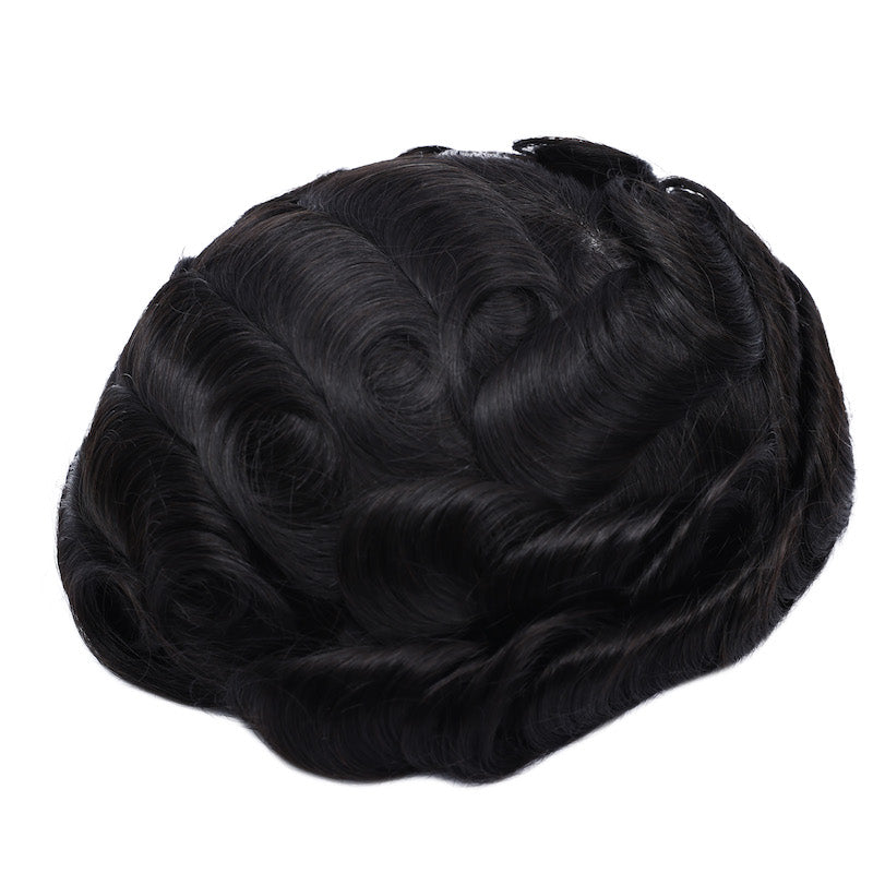Human Hair 1A Black Color V-loop Undetectable Thin Skin Hair Systems