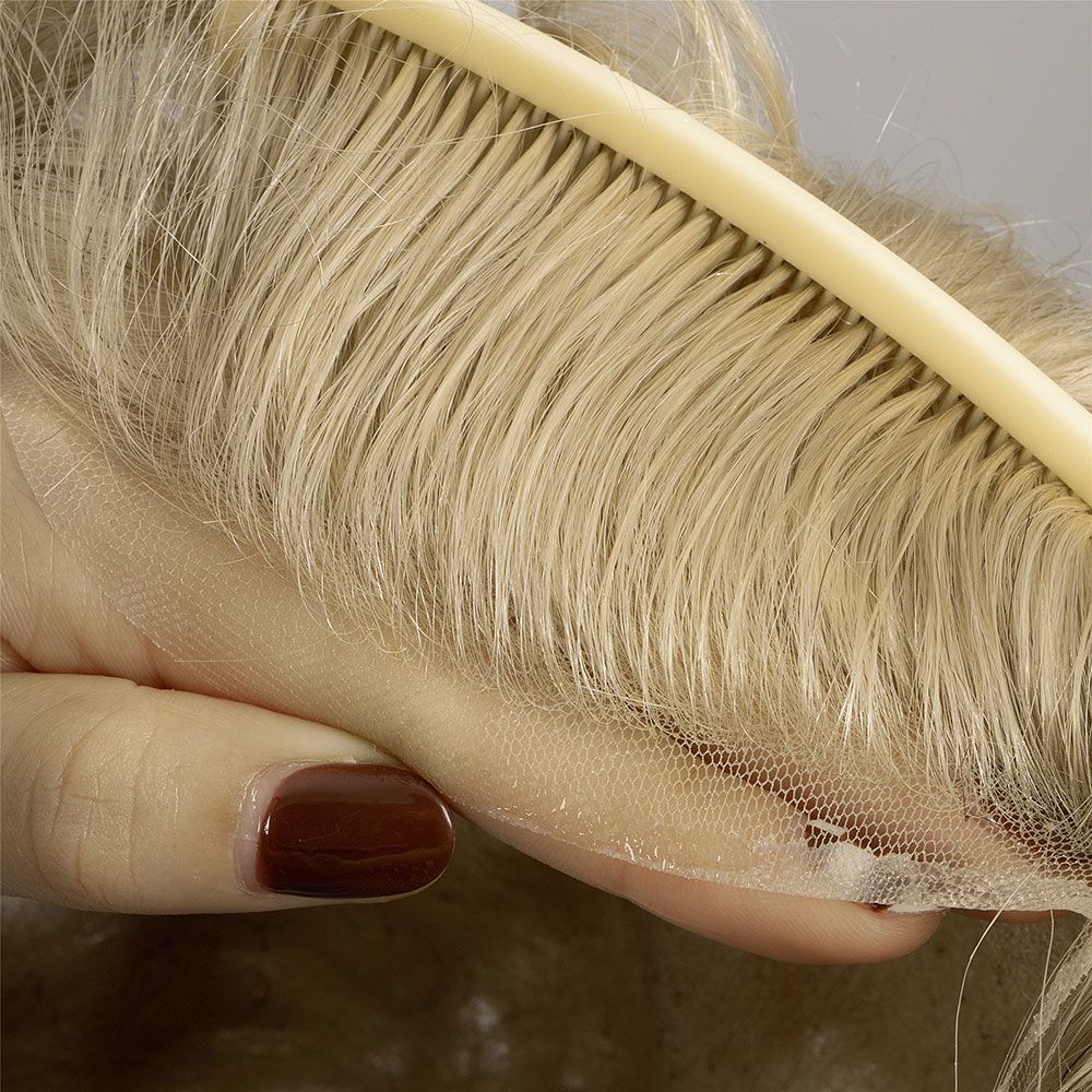 Human Hair Full French Lace Base Color #613 Toupee For Men