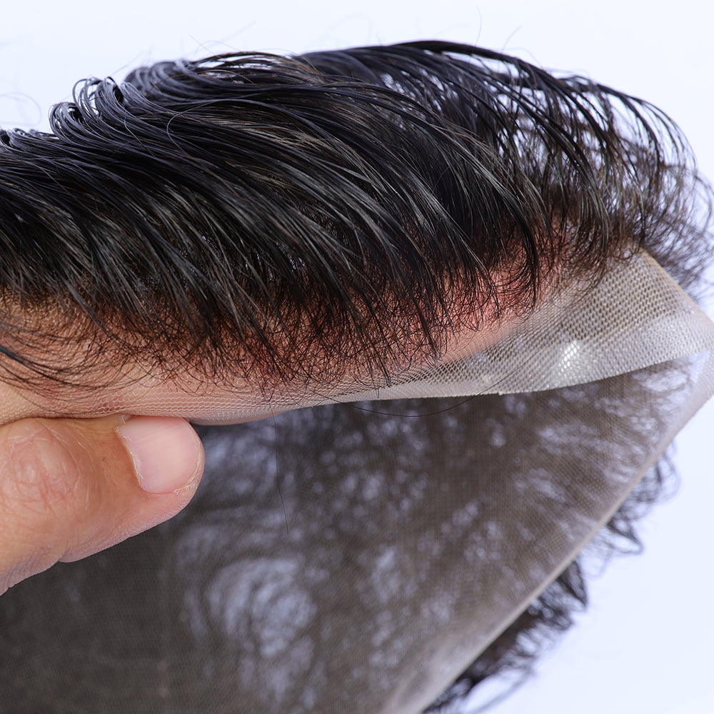 70% Ultra-light Density Full french lace Men hair system