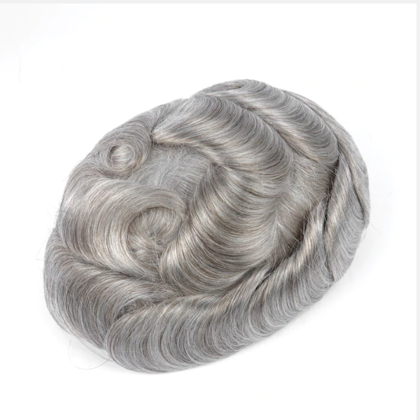 V-loop 0204mm European Human Hair #380 Brown With 80% Grey Thin Skin Hair Systems