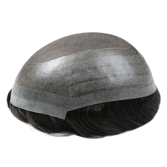 70% Extra Light Density Men Toupee Chicago Swiss Mono Top Segmentable PU Around hair system