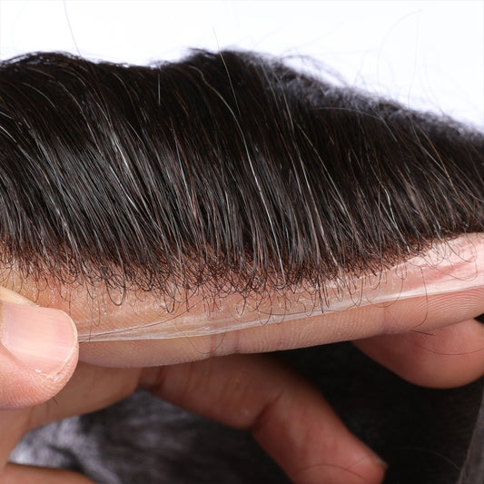 70% Extra Light Density Men Toupee Chicago Swiss Mono Top Segmentable PU Around hair system