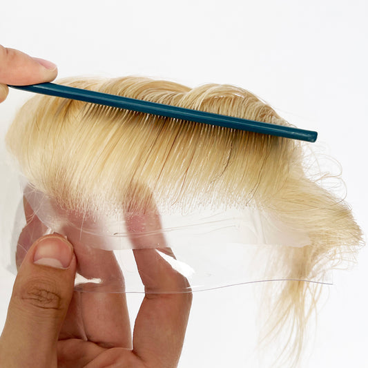 Blonde Color 100% Human Hair Men Receding Hairline