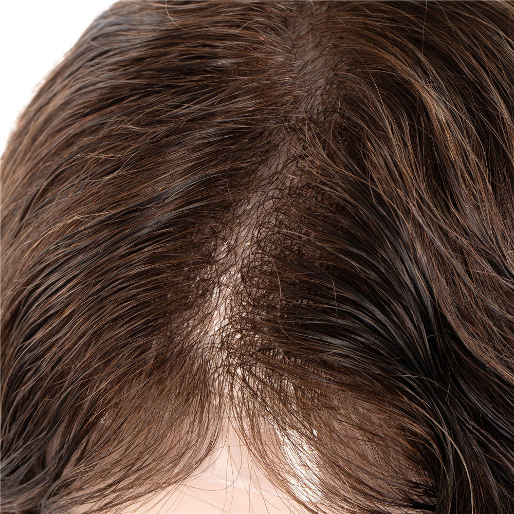 Custom Order- Thin Skin V-loop Medium Brown Color Hair System
